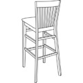 Beechwood Bar Stool BS-362UR with Picture Back