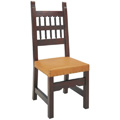 Beechwood Side Chair with Strap Leather Seat WC-153LR 