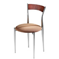 Café Twist Side Chair with Upholstered Seat and Wood Back 194-UPS 