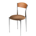 Café Twist Side Chair with Upholstered Seat and Wood Back 195-UPS 