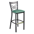 Cross Back Bar Stool with Pullover Upholstered Seat 942