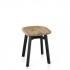 Eco Friendly Indoor Restaurant Furniture Emeco SU Series Small Stool - Reclaimed Oak Seat - Black Anodized