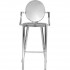 Eco Friendly Indoor Restaurant Furniture Kong Aluminum Bar Stool with Arms