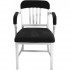 Eco Friendly Restaurant Breakroom Furniture Navy Aluminum Semi-Upholstered Arm Chair
