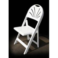Fan Resin Folding and Stacking Chair - Ivory