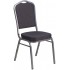 Crown Banquet Chair with Black Patterned Fabric and Silver Vein Frame