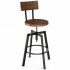 Industrial Restaurant Bar Stools Architect Screw Barstool With Wood Seat And Back