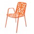 Italian-Metal-stacking-cafe-restaurant-arm-chair-fancy-leaf-orange