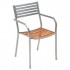 Italian Wrought Iron Restaurant Chairs Segno Teak Arm Chair