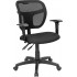 Mid-Back Mesh Swivel Task Chair with Black Fabric Padded Seat and Height Adjustable Arms