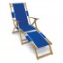 Oak Wood Beach Lounger With Footrest