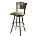 Swivel Bar Stool with Upholstered Seat and Decorative Back 902/948