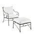 Wrought Iron Hospitality Lounge Chairs Sheffield Ottoman with Cushion