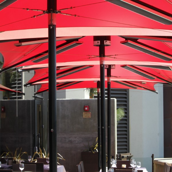 Restaurant heated patio umbrella collection