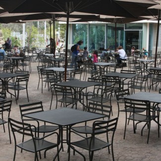 Outdoor restaurant patio umbrellas