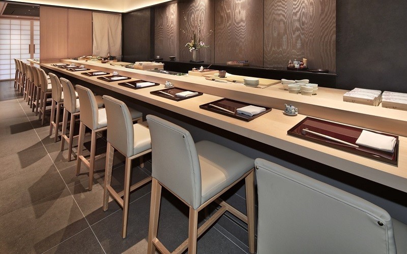 Modern Indoor Restaurant Chairs and Bar Stools at Sushi ii in Newport Beach