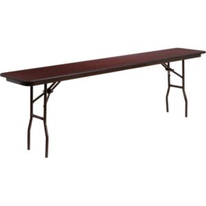 18'' X 96'' High Pressure Mahogany Laminate Folding Table
