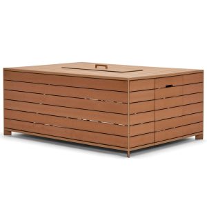 Essence NexTeak Rectangular Chat Height Fire Table-Natural