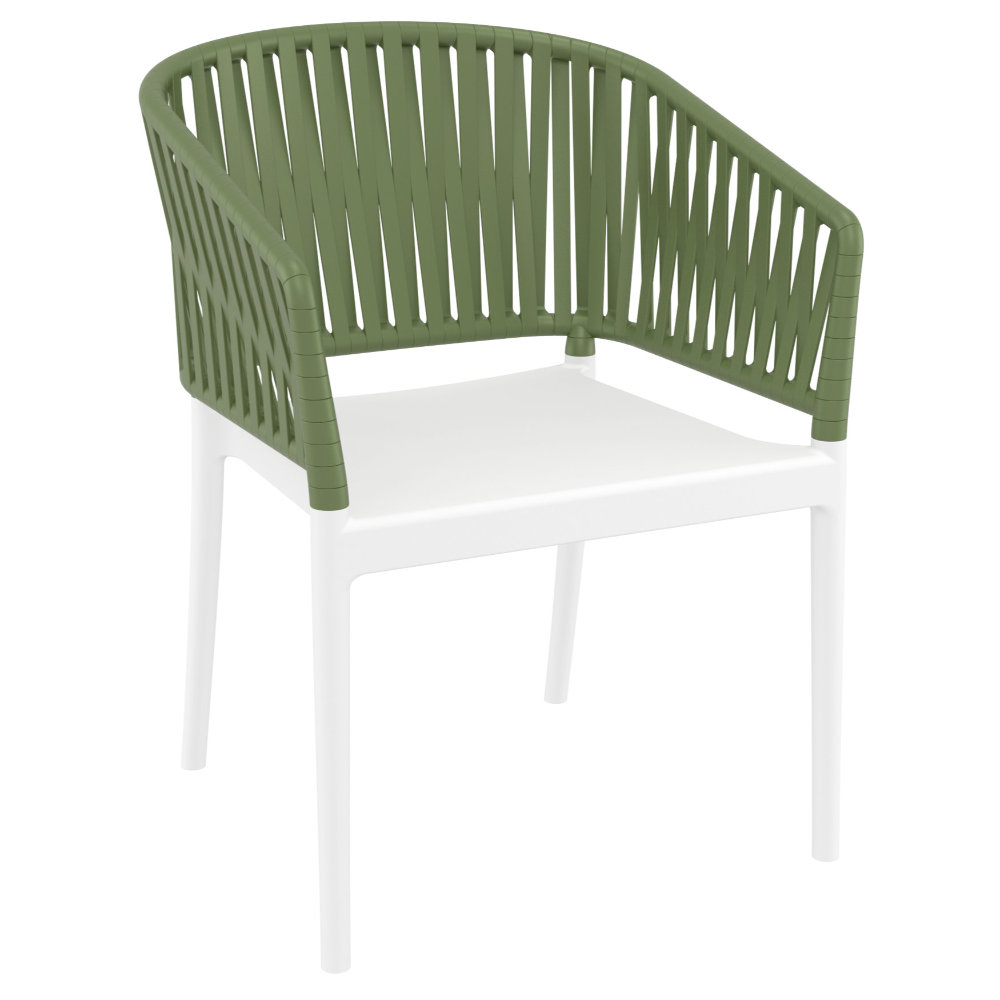 ISP212 Portofino Armchair Green on White
