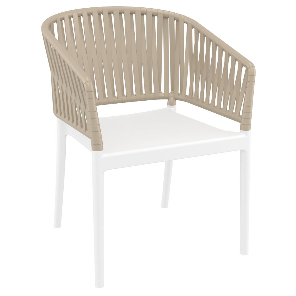 ISP212 Portofino Armchair Taupe on White